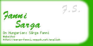 fanni sarga business card
