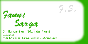 fanni sarga business card